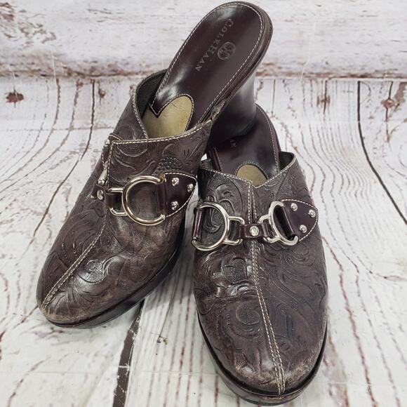 Cole Haan Women's Brown D18198 Leather Tooled Clog Mules Size 7B - Picture 6 of 12